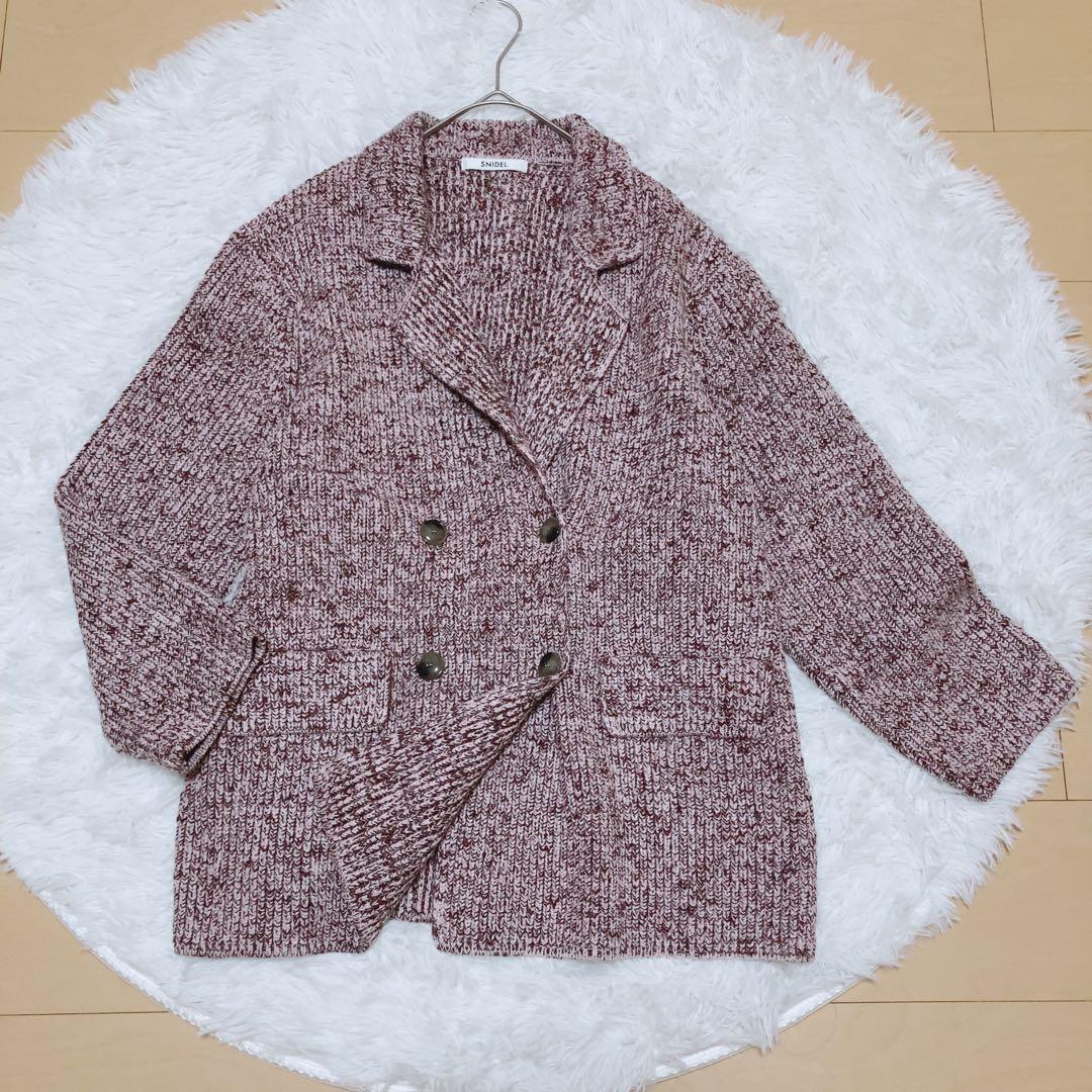 SNIDEL⭕️スナイデル　ニットジャケット　テーラード　ダブル　ピンク　人気完売