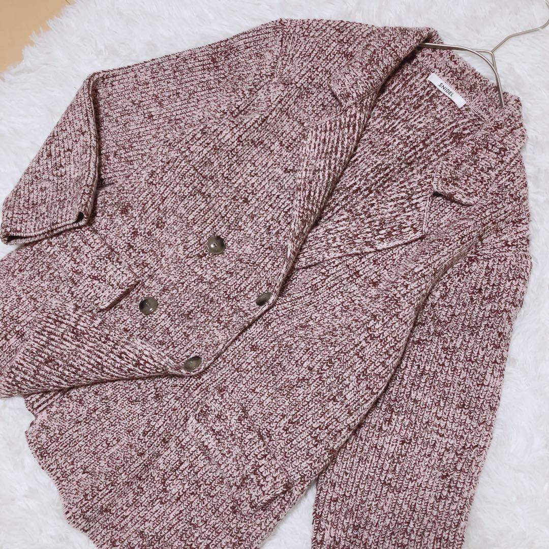 SNIDEL⭕️スナイデル　ニットジャケット　テーラード　ダブル　ピンク　人気完売