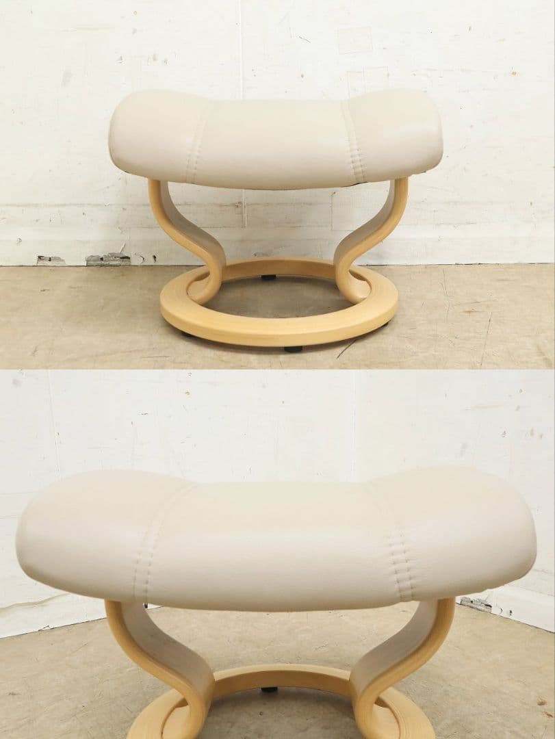 展示美品！エコーネス【コンサルM】ストレスレスチェア＆オットマン・本革