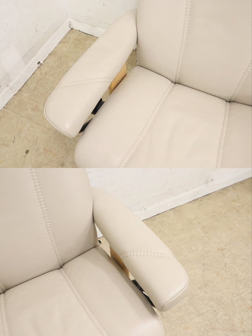 展示美品！エコーネス【コンサルM】ストレスレスチェア＆オットマン・本革