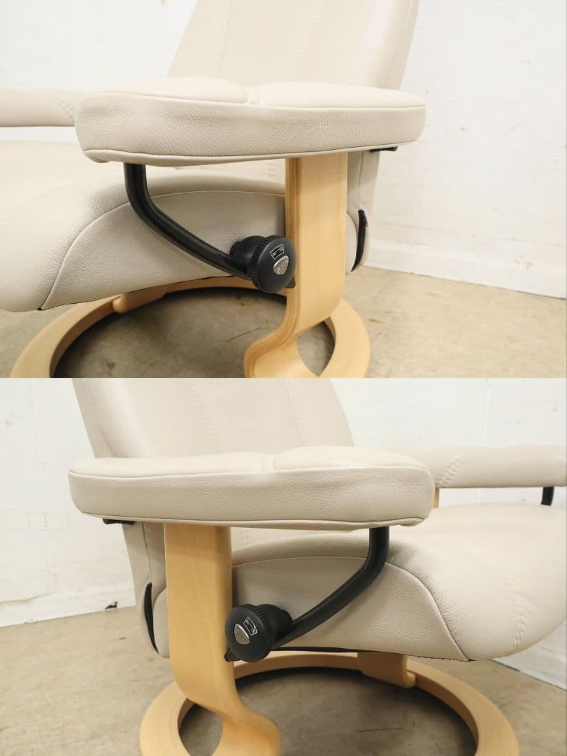 展示美品！エコーネス【コンサルM】ストレスレスチェア＆オットマン・本革