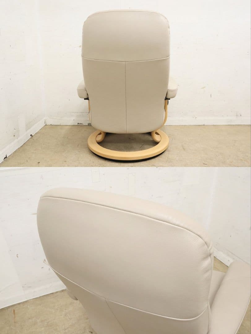 展示美品！エコーネス【コンサルM】ストレスレスチェア＆オットマン・本革