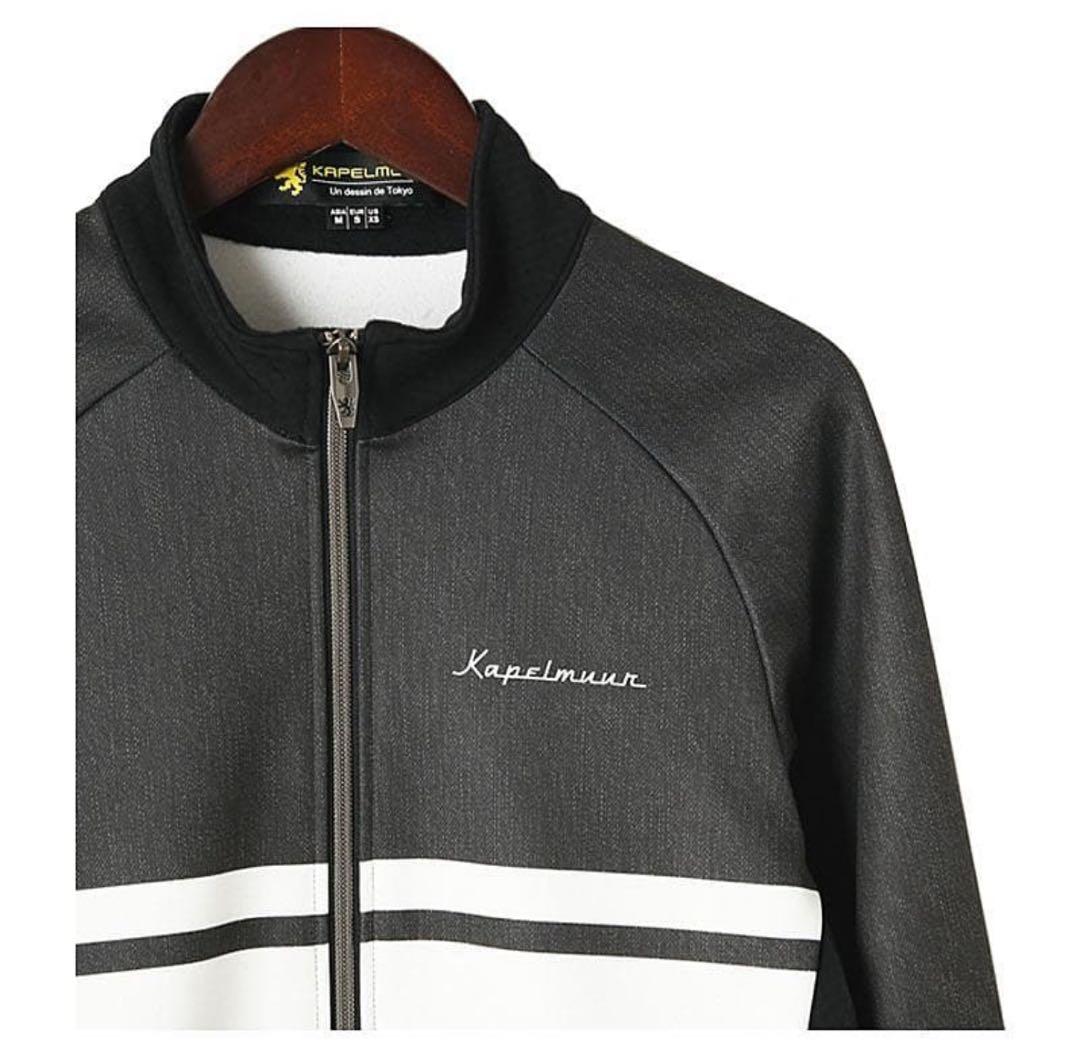 ■新品■　カペルミュール　M　サーモジャケット ボーダー ブラックデニムプリント