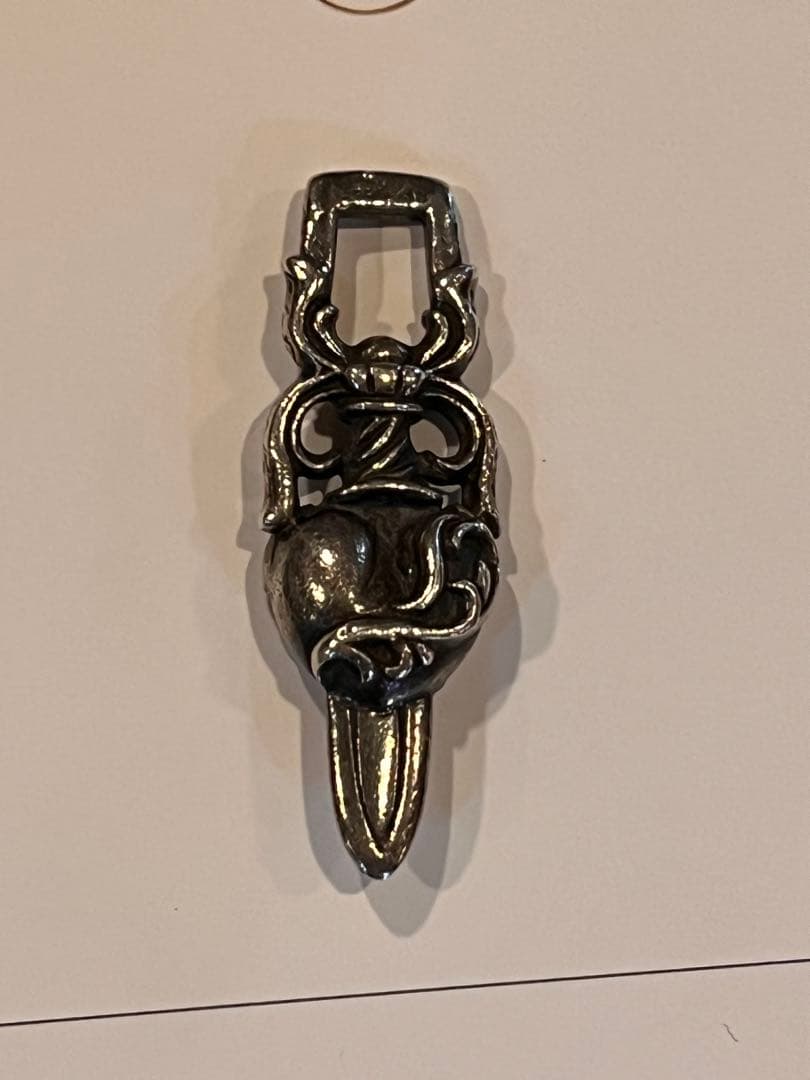 クロムハーツ　ダガー＆ハート　ペンダントトップ　ユーズド