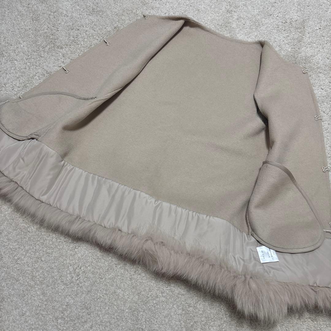 U-BIG 石井毛皮　ダブルフェイスフォックスファージレ　ベージュ　サイズS