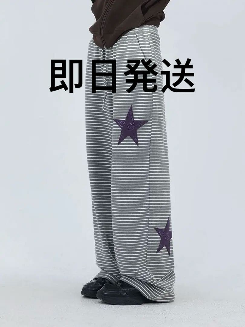 即購可FUZZYKON 星柄　カジュアル　ズボン　綿パン　縞　y2k 00s