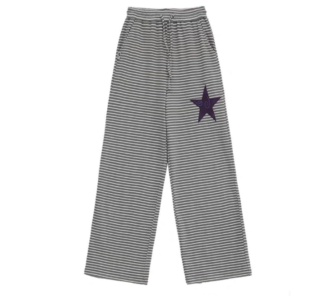 即購可FUZZYKON 星柄　カジュアル　ズボン　綿パン　縞　y2k 00s