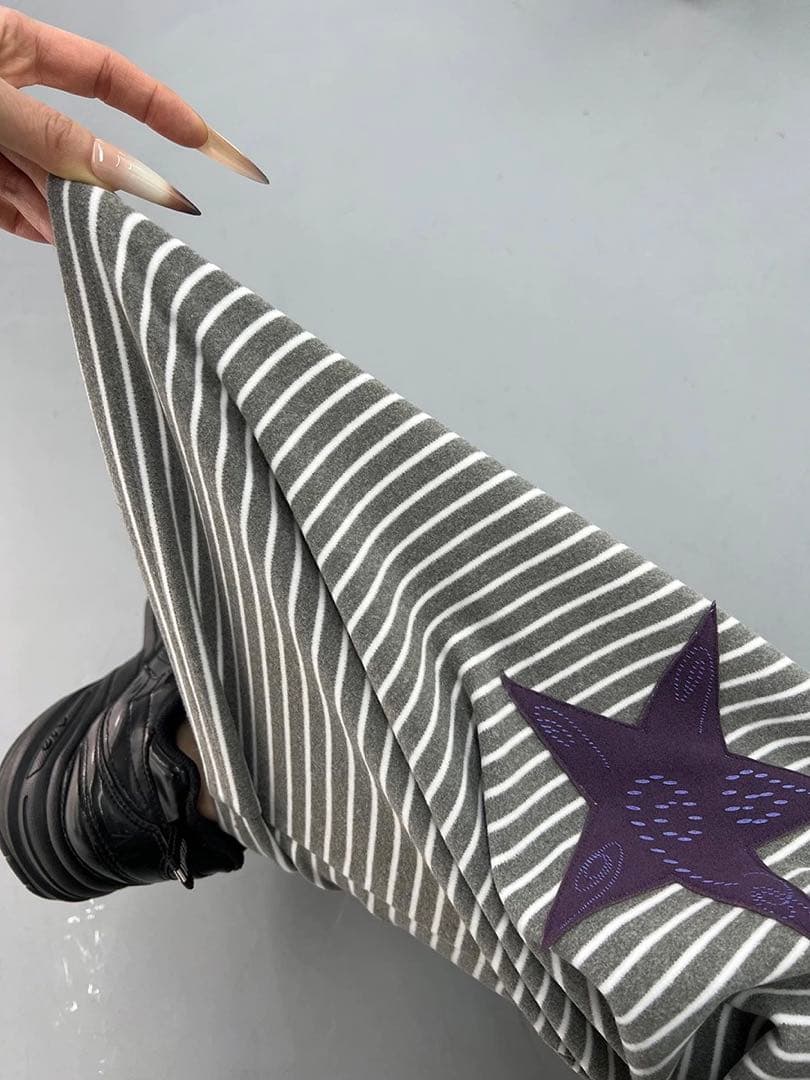 即購可FUZZYKON 星柄　カジュアル　ズボン　綿パン　縞　y2k 00s