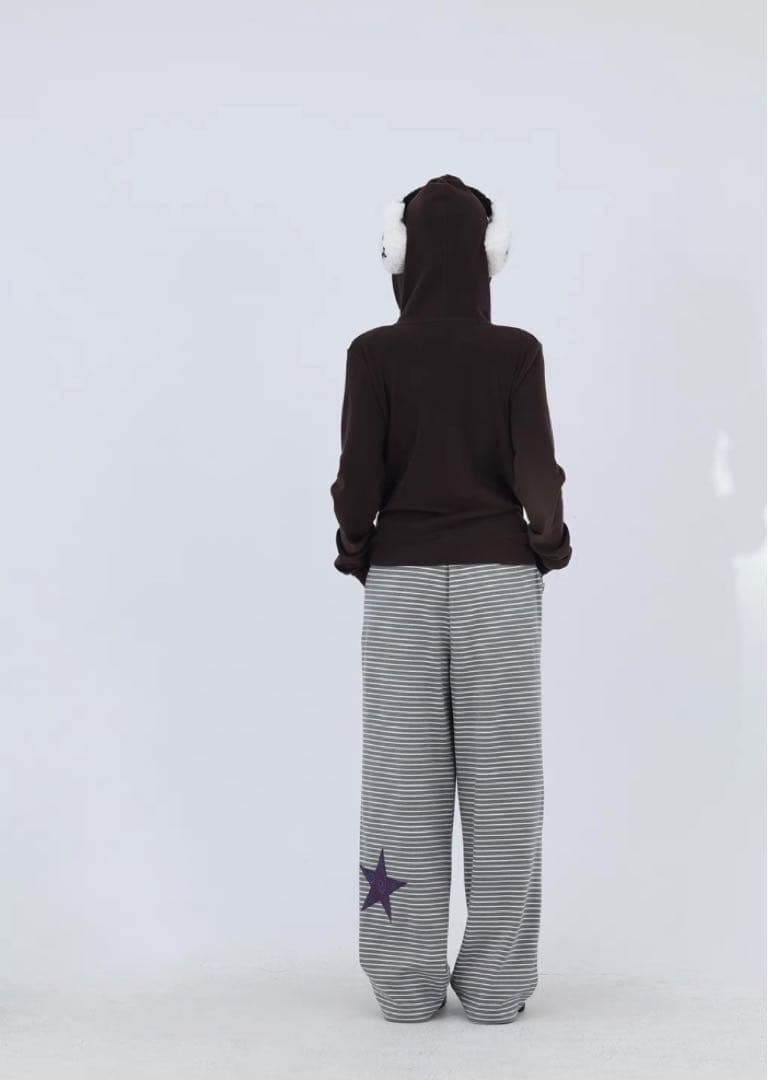 即購可FUZZYKON 星柄　カジュアル　ズボン　綿パン　縞　y2k 00s