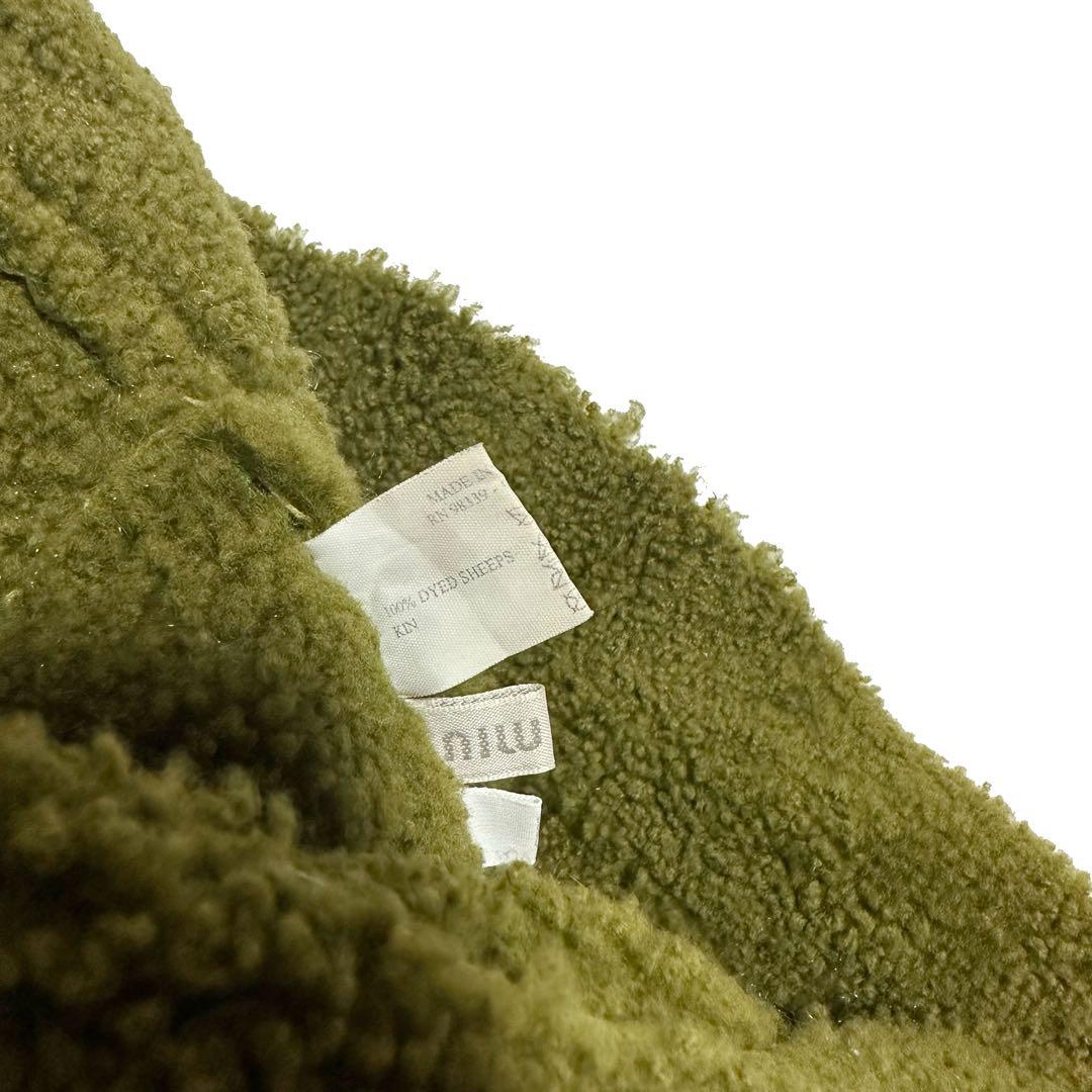 MIU MIU ミュウミュウ ムートンハット レザー メンズ 帽子 キャップ