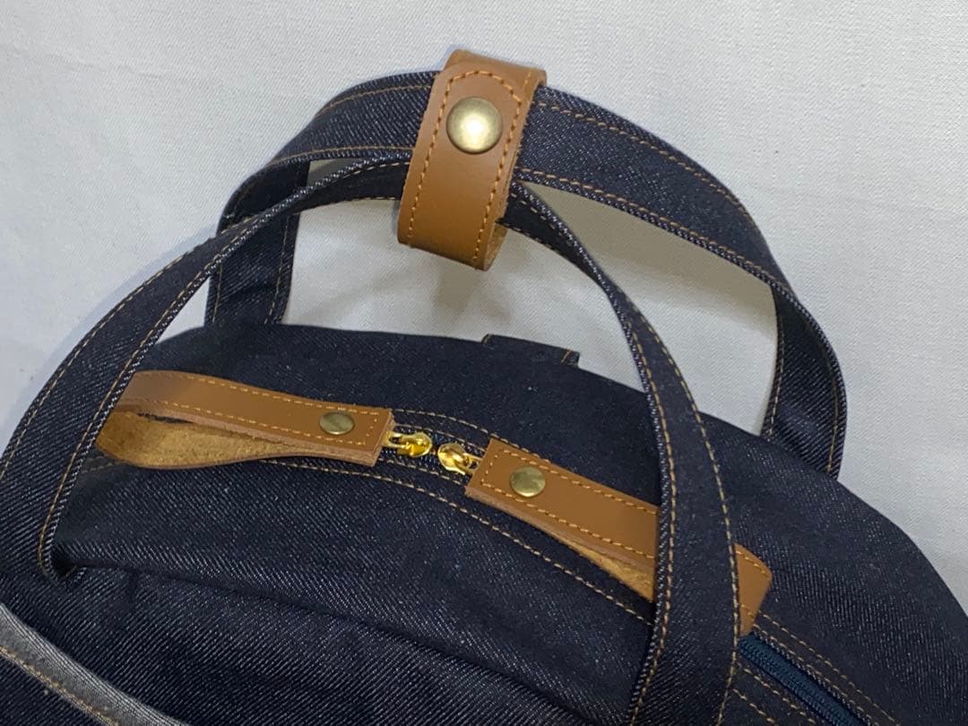 ☆岡山デニム☆ブタさん☆☆扇型☆リュック対応☆4wayボストンバッグ