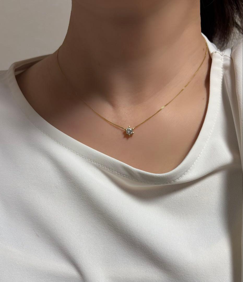 【18K】ダイヤモンドネックレス（0.41ct）