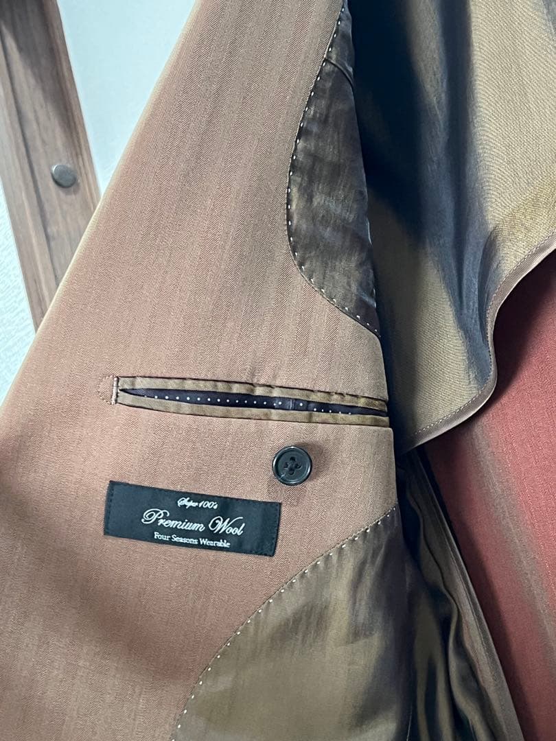 ライトブラウン　ビジネススーツ スーツカンパニー　160cm-8Drop