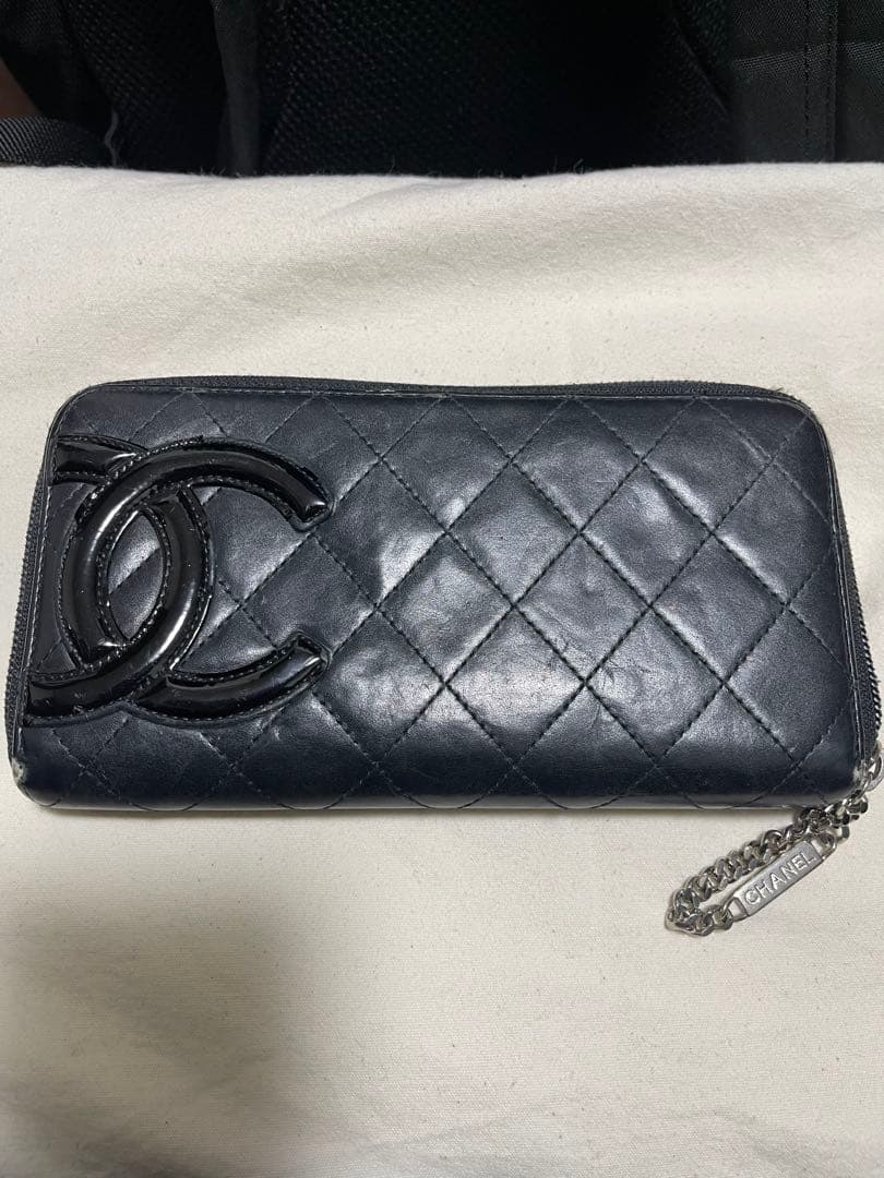 CHANEL ネイビー キルティング 長財布