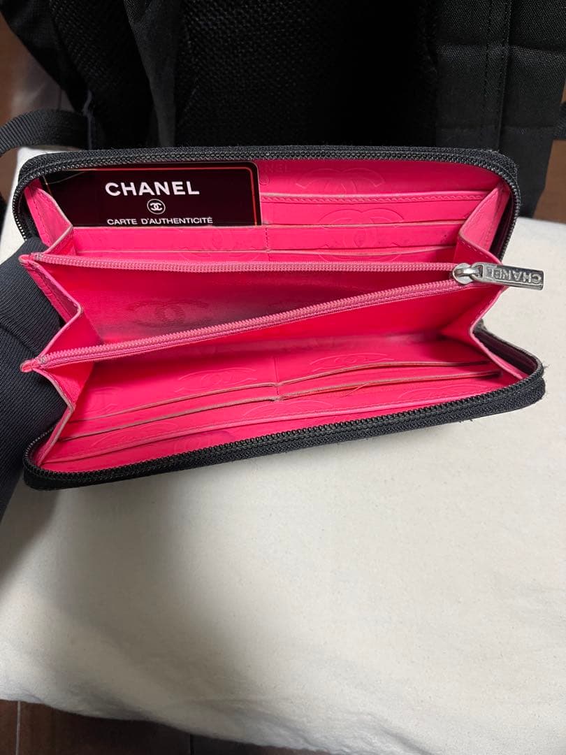 CHANEL ネイビー キルティング 長財布