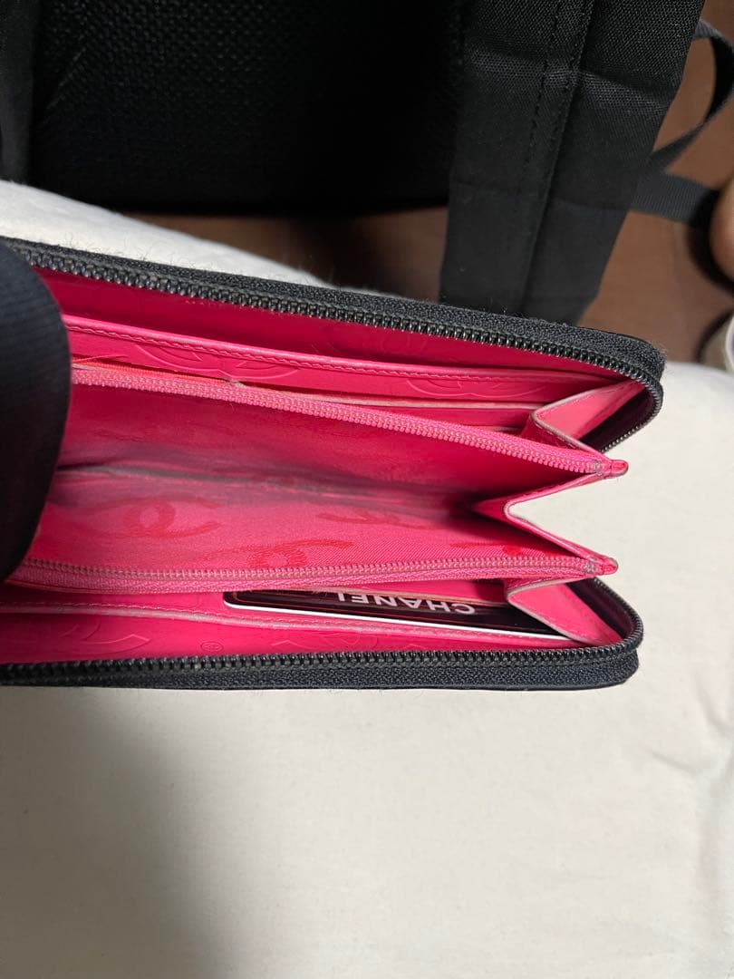 CHANEL ネイビー キルティング 長財布