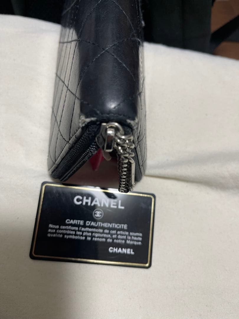 CHANEL ネイビー キルティング 長財布