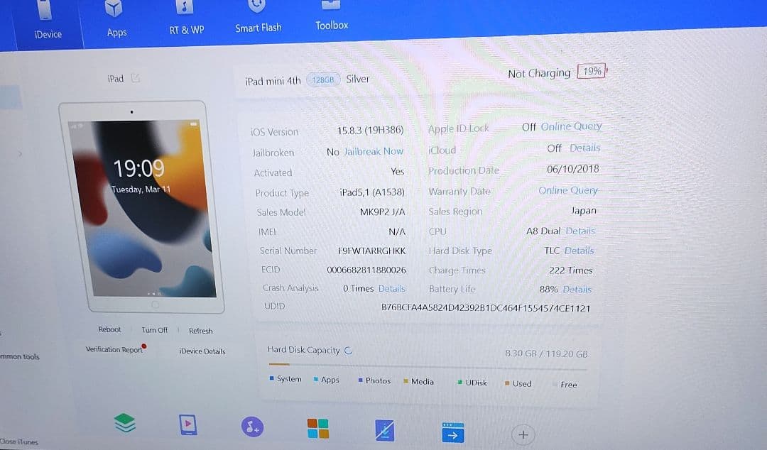 Apple iPad mini 4 シルバー 本体 128GB