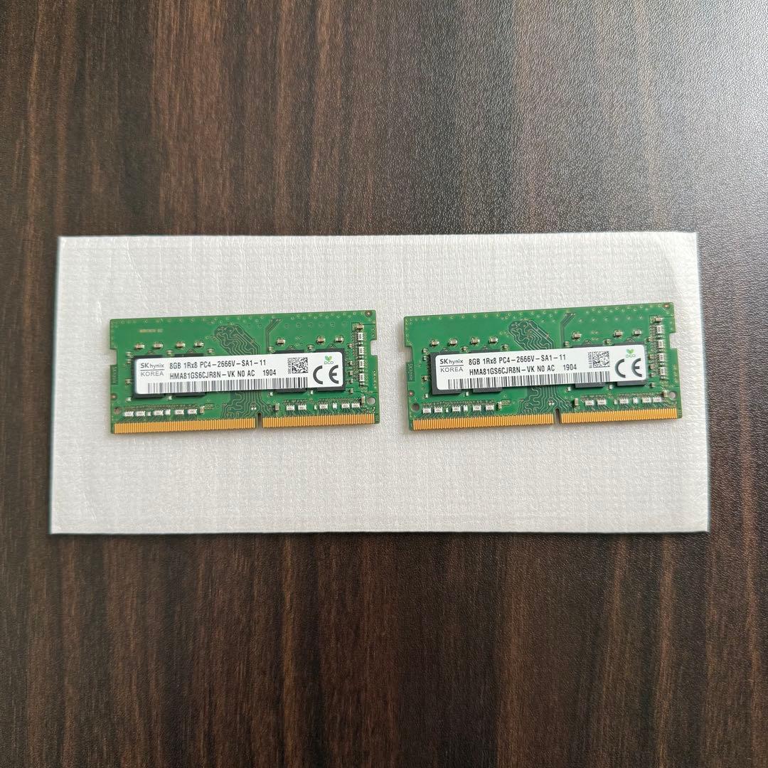 DDR4 SO-DIMM メモリー 8GB 2666MHz 2枚（動作確認済）