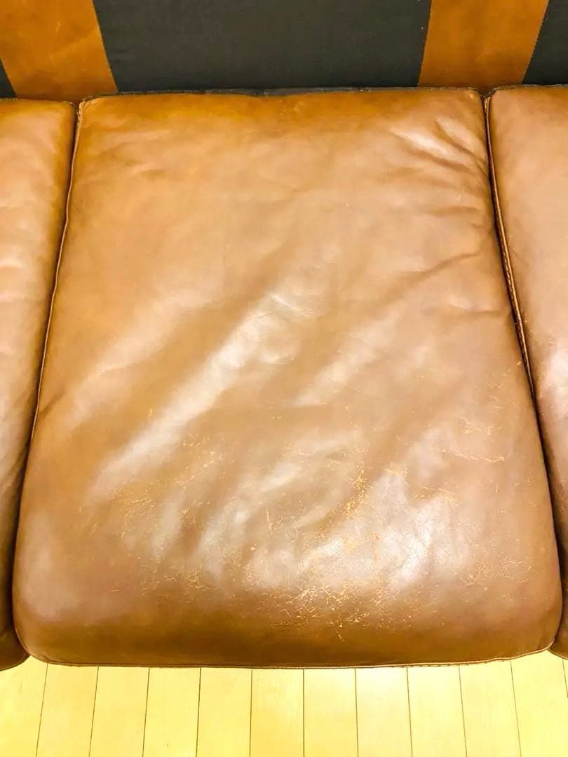 ✨引越し整理品✨【ウニコ】MOLN レザーソファー 3人掛け ダークブラウン