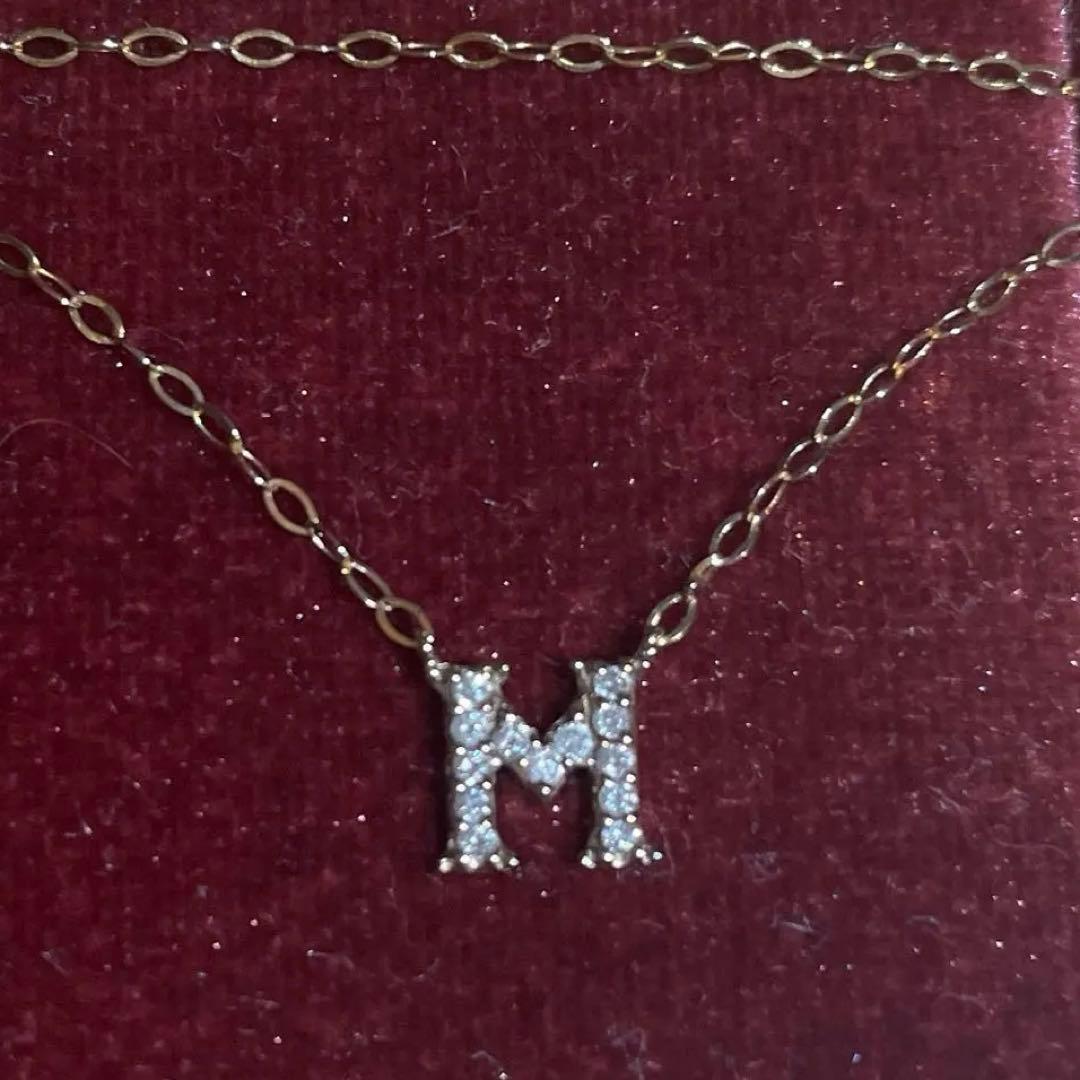 りい♡K18 PG サマンサティアラ ダイヤモンドネックレス イニシャルM