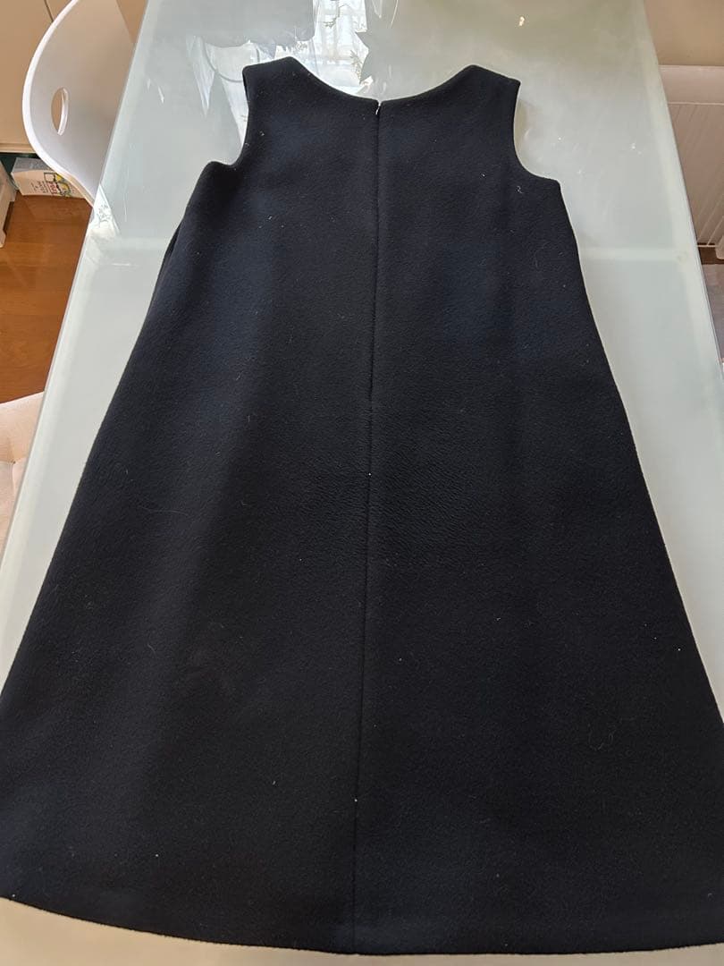 Mプルミエ ニットジョーゼットサイドパールボタンジャンパースカート　38