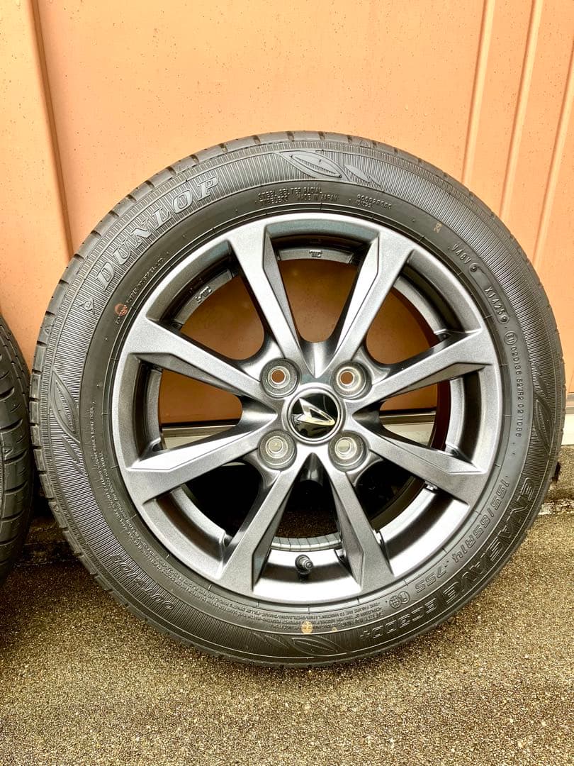 ダイハツ　タント　ファンクロス純正14インチタイヤアルミホイールセット①極美品‼️