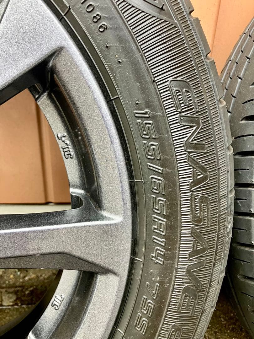 ダイハツ　タント　ファンクロス純正14インチタイヤアルミホイールセット①極美品‼️