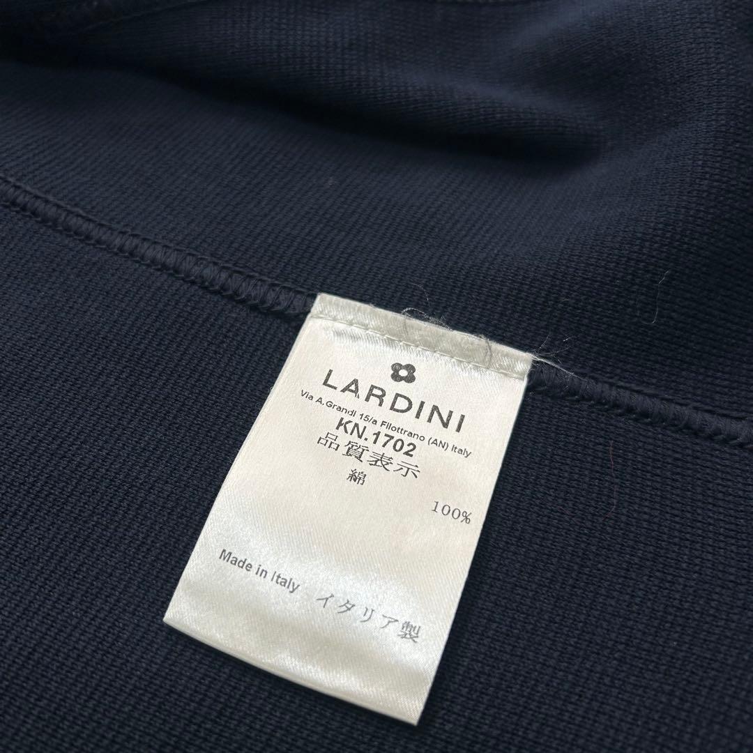16607✨ラルディーニ コットンミラノリブニットジャケット L ネイビー