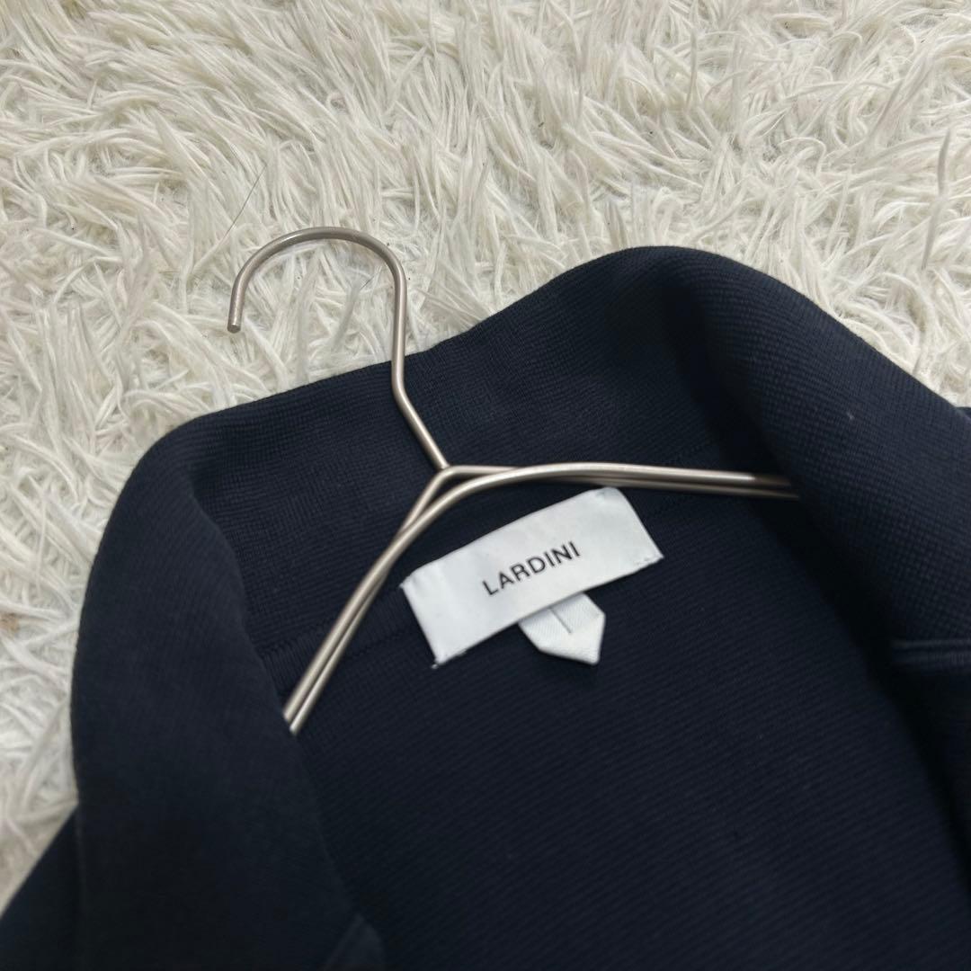 16607✨ラルディーニ コットンミラノリブニットジャケット L ネイビー