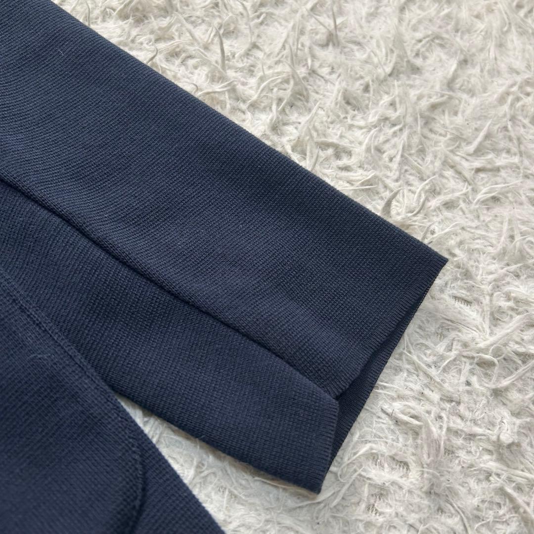 16607✨ラルディーニ コットンミラノリブニットジャケット L ネイビー