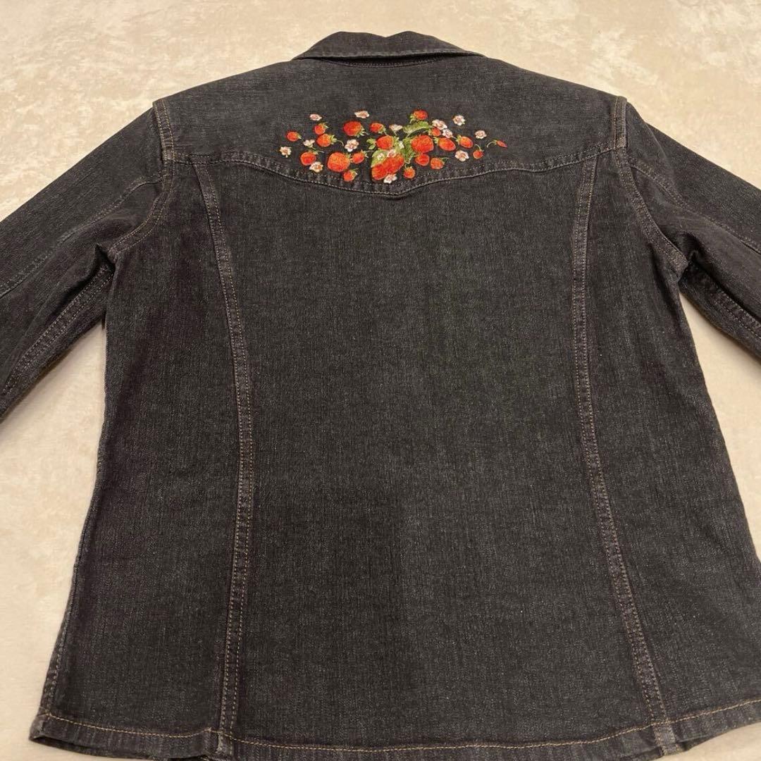 【極美品】ピンクハウス　いちご刺繍デニムジャケット