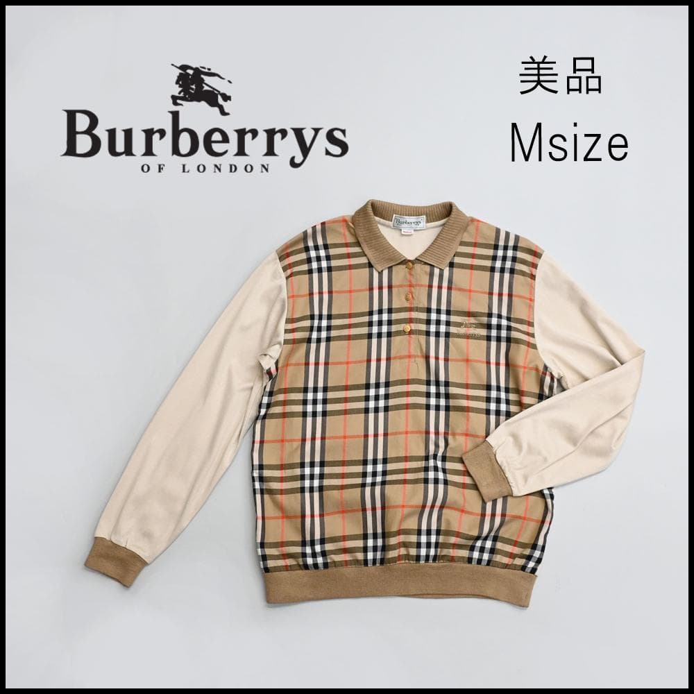 ■ 46474★年 バーバリーズ ポロシャツ ノバチェック M カットソー