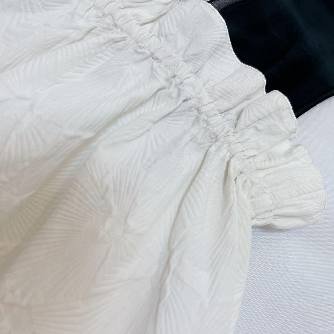 極美品✨ROCHAS ジャガード ノースリーブチュニック シアー リボン 42