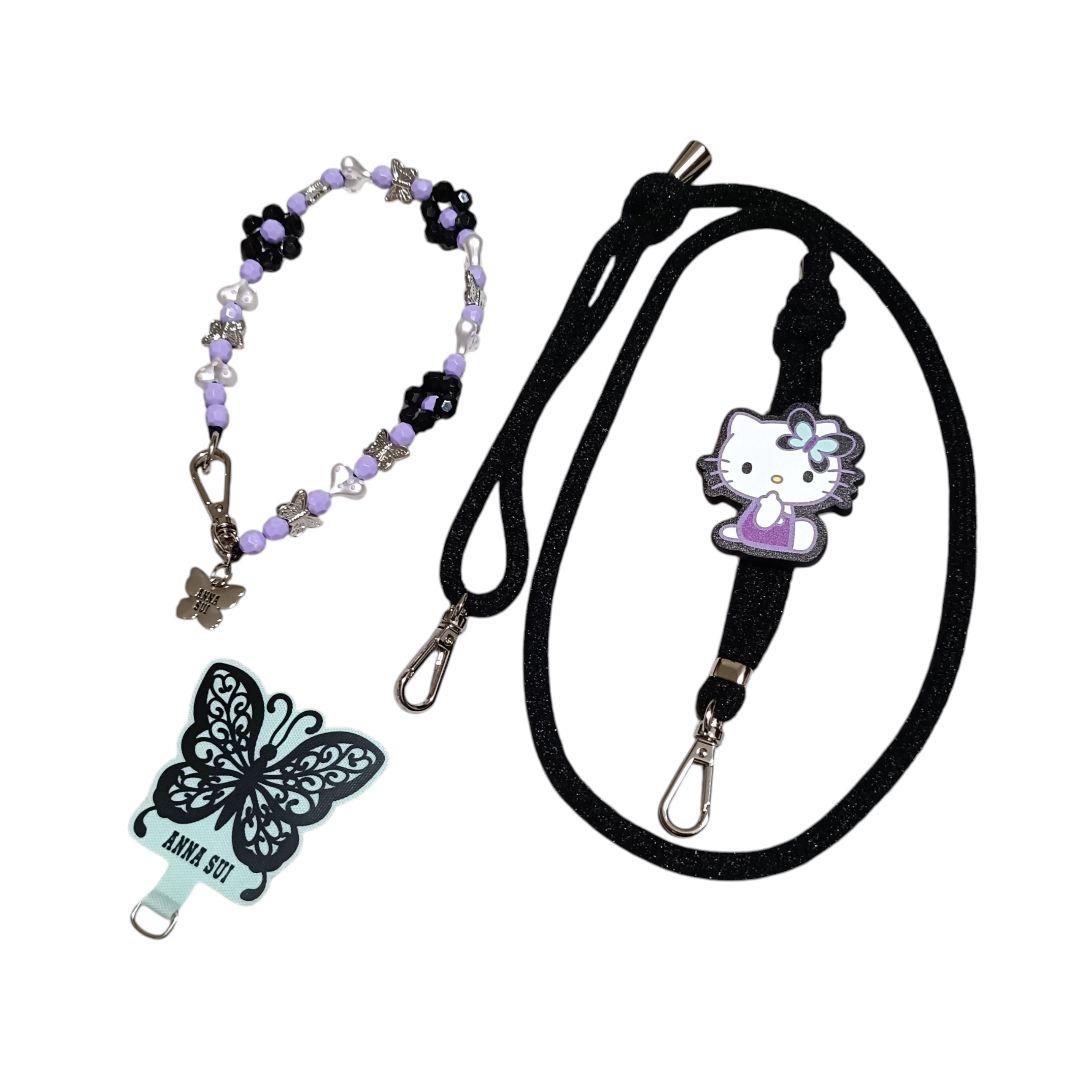 美品 アナスイ ANNA SUI ×HELLO KITTY スマホストラップ