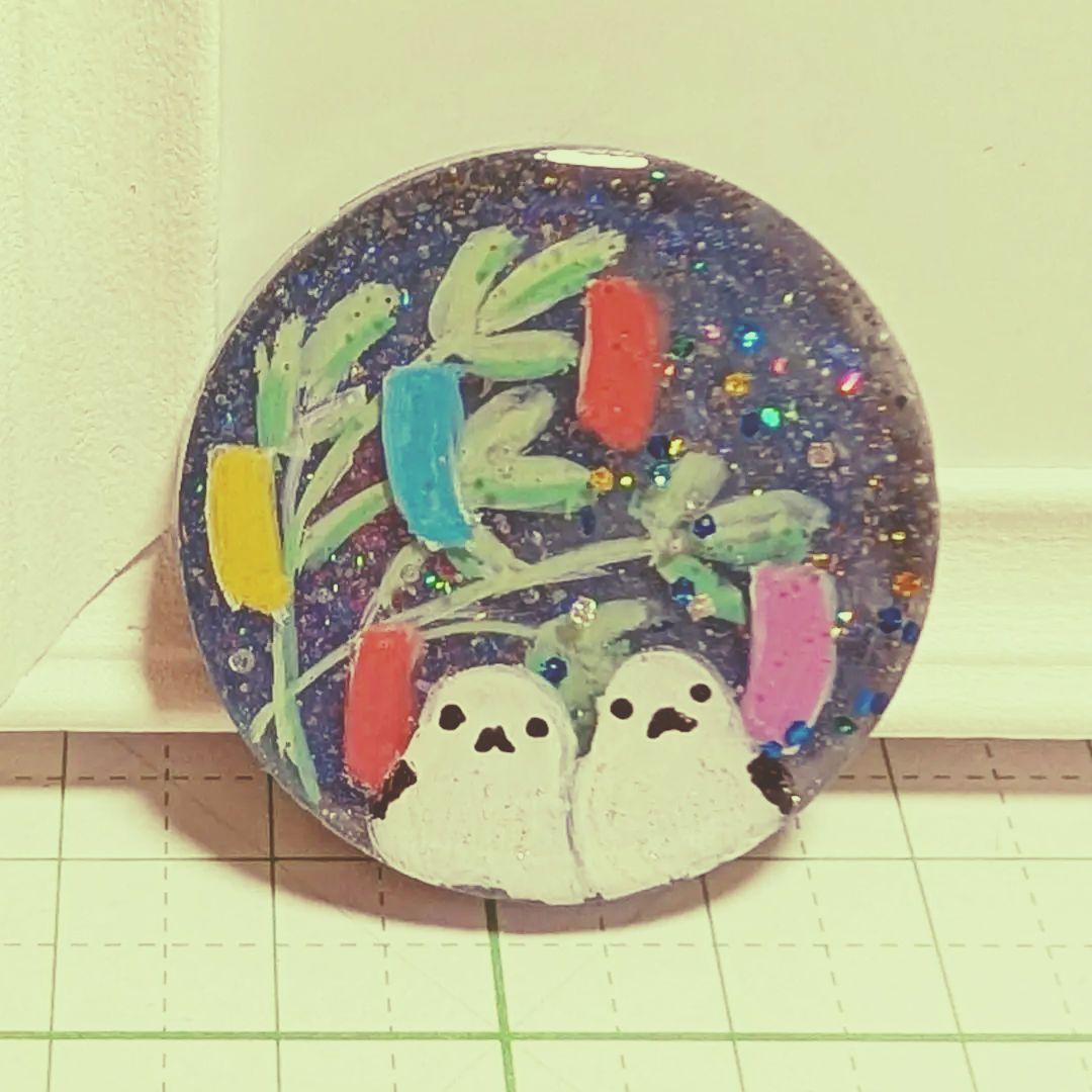 ひまうい様　7.1 シマエナガ　レジンヘアゴム　七夕　短冊