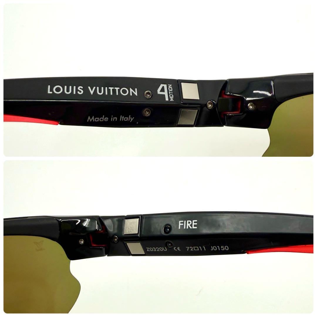 鑑定済 ルイヴィトン 4モーションファイヤー 72□11 サングラス ブラック