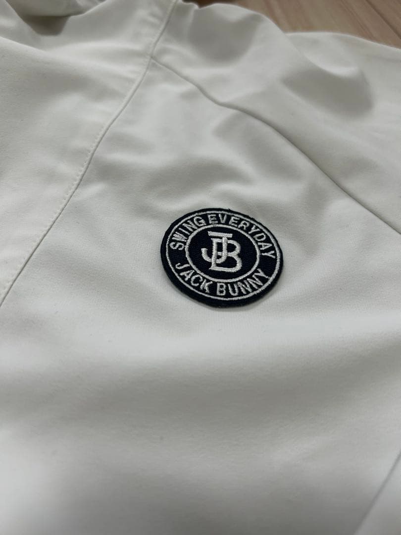 【美品】ジャックバニー ロゴテープ ブルゾン ホワイト サイズ2 レディース L