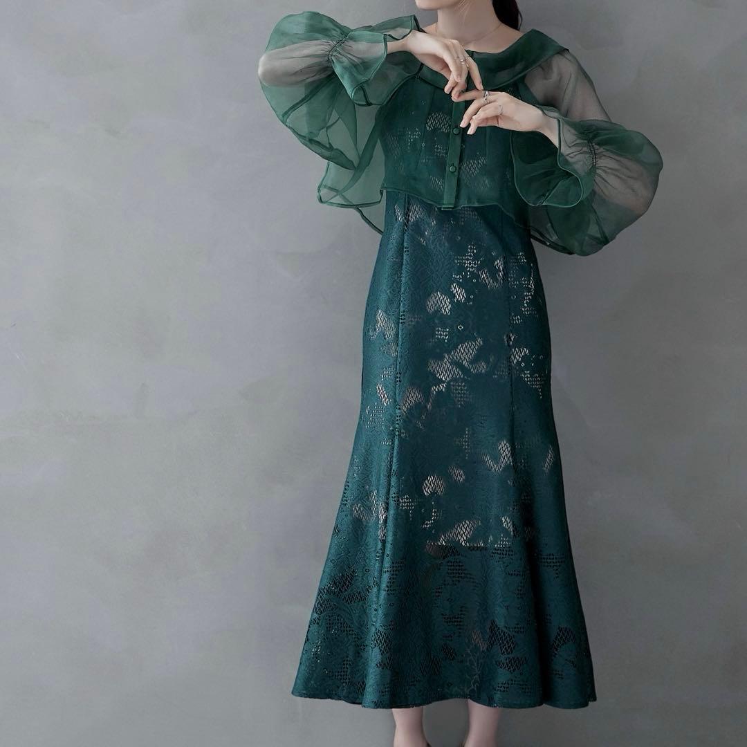 etoll. シアーブラウス&マーメイドキャミソールパーティードレス