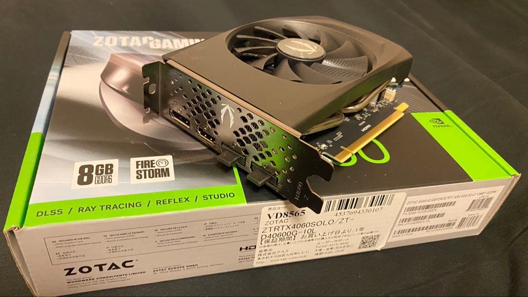 ZOTAC GAMING RTX 4060 8GB SOLO グラフィックボード