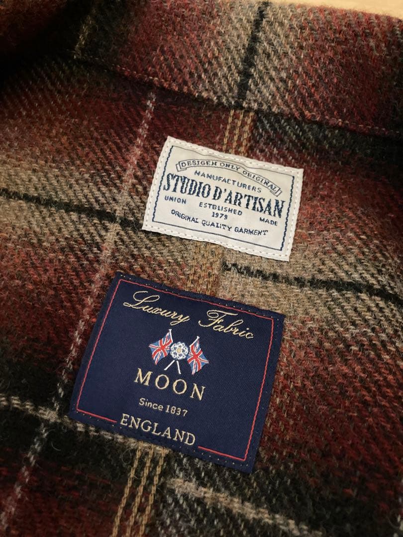 ステュディオダルチザン ムーン ウール ジャケット チェック 38
