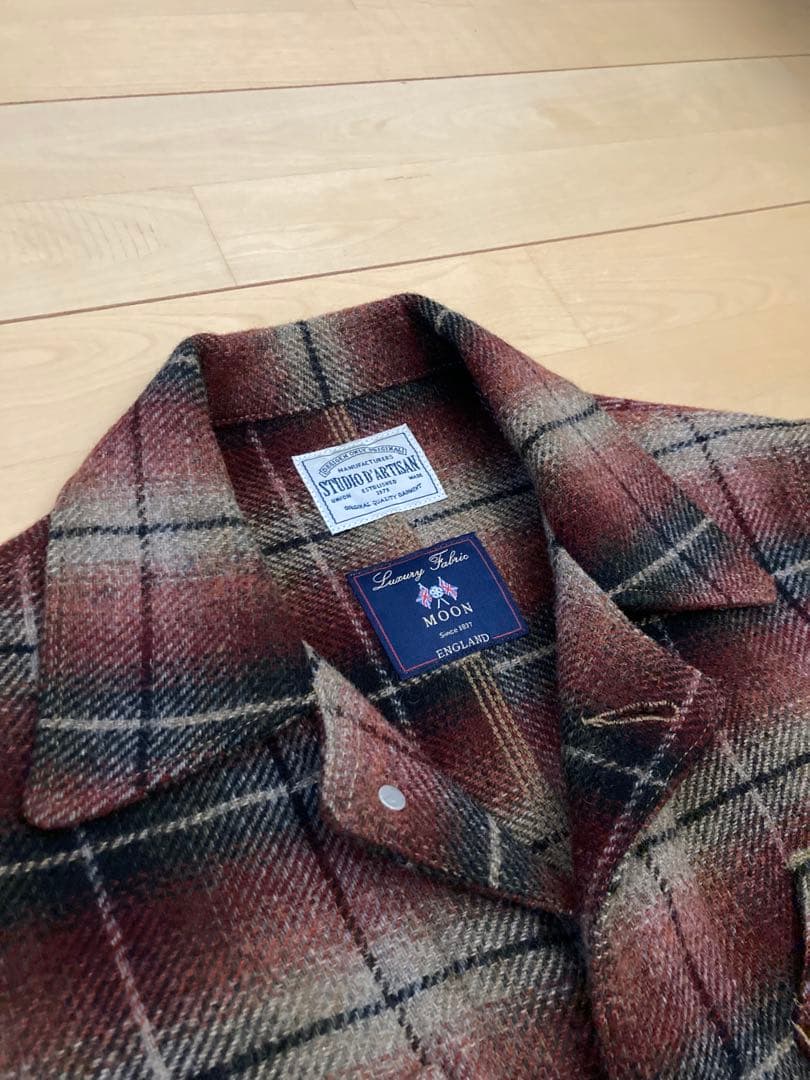 ステュディオダルチザン ムーン ウール ジャケット チェック 38
