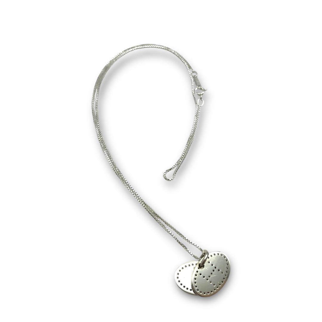 【美品】HERMES エクリプス エブリン パンチング ネックレス シルバー