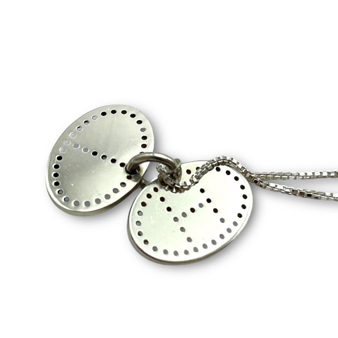 【美品】HERMES エクリプス エブリン パンチング ネックレス シルバー