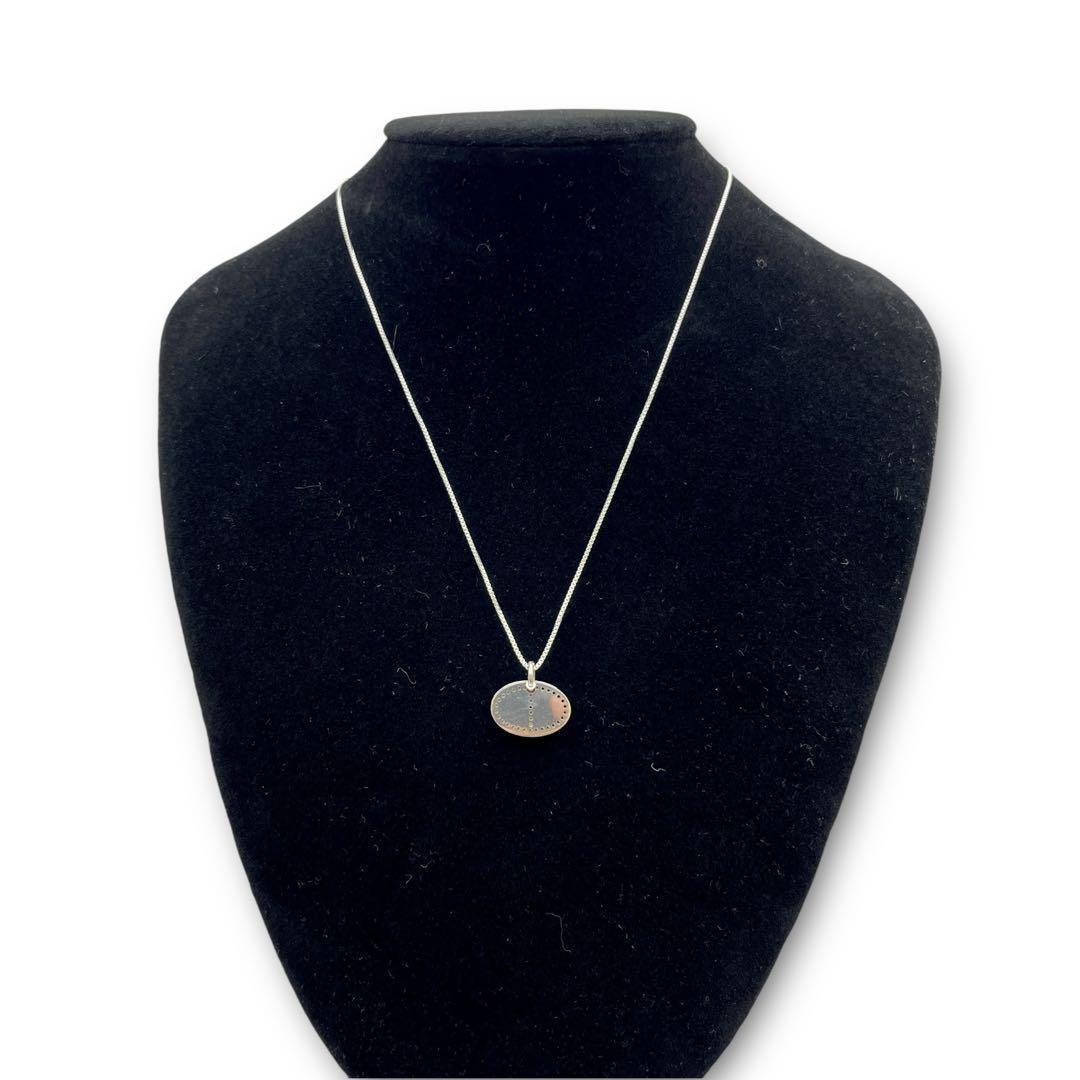 【美品】HERMES エクリプス エブリン パンチング ネックレス シルバー