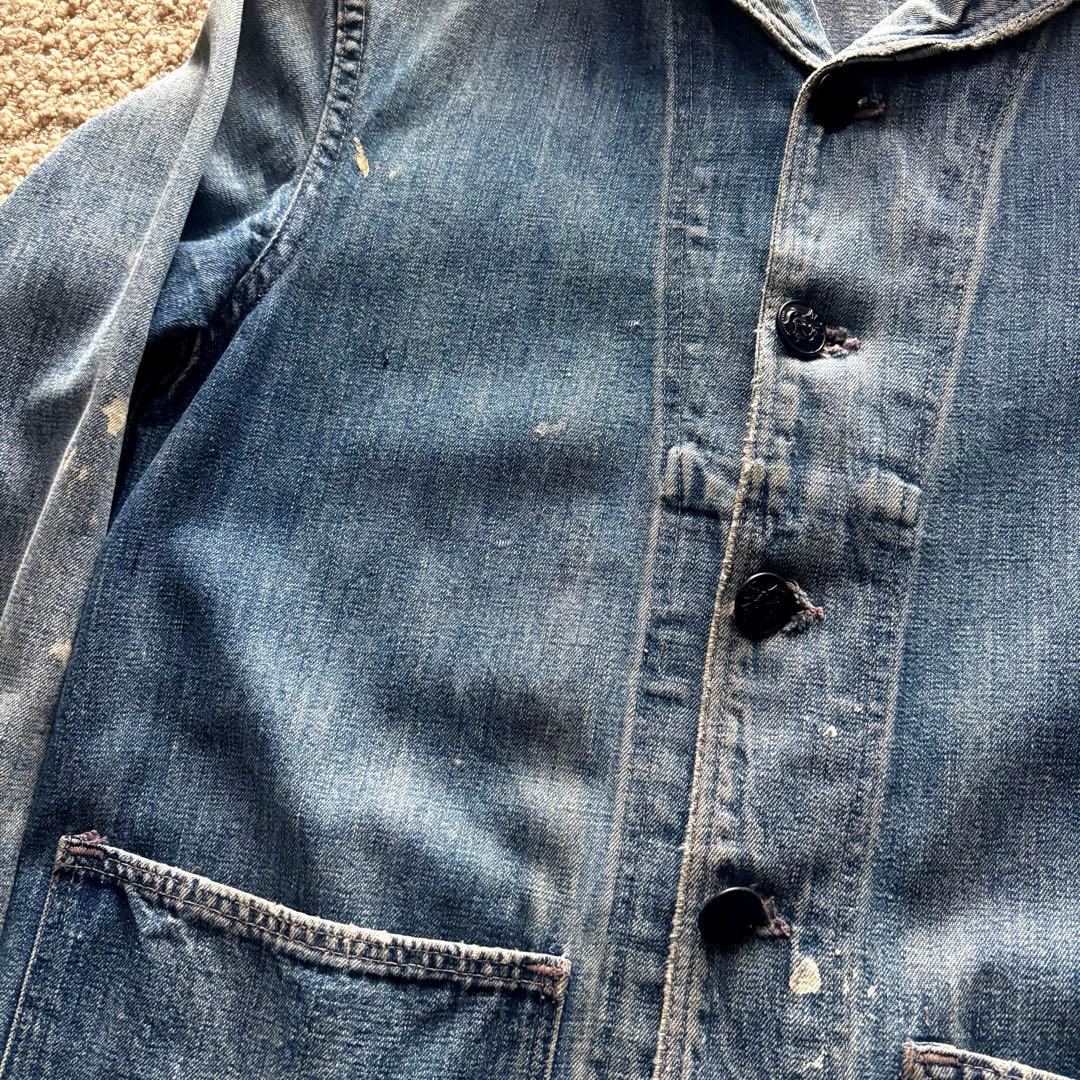 【40s】 US.NAVY WWII ショールカラー デニムジャケット 大戦