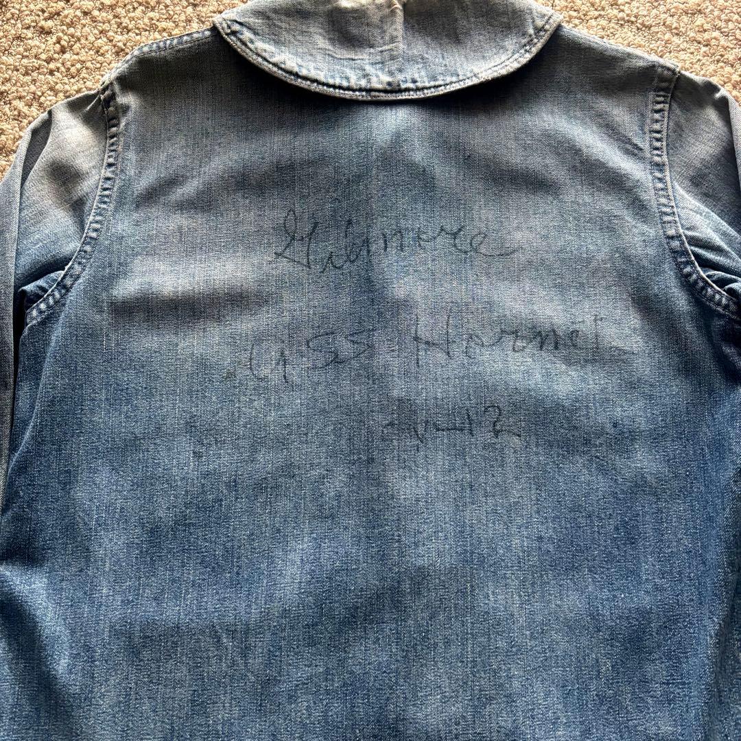 【40s】 US.NAVY WWII ショールカラー デニムジャケット 大戦