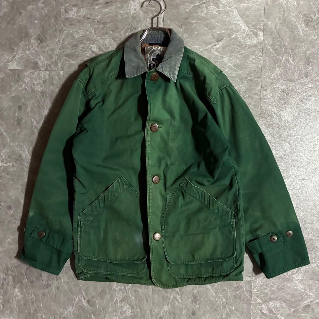 90sヴィンテージ ハンティングジャケットフェードグリーン カバーオールXS短丈