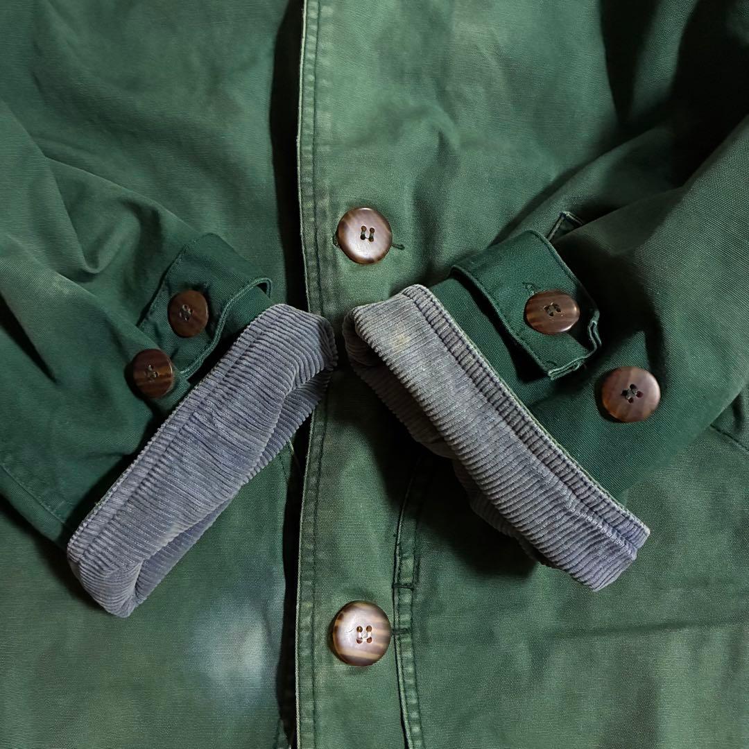 90sヴィンテージ ハンティングジャケットフェードグリーン カバーオールXS短丈