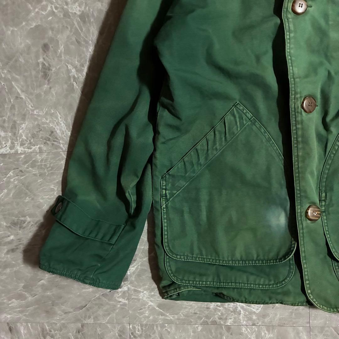 90sヴィンテージ ハンティングジャケットフェードグリーン カバーオールXS短丈